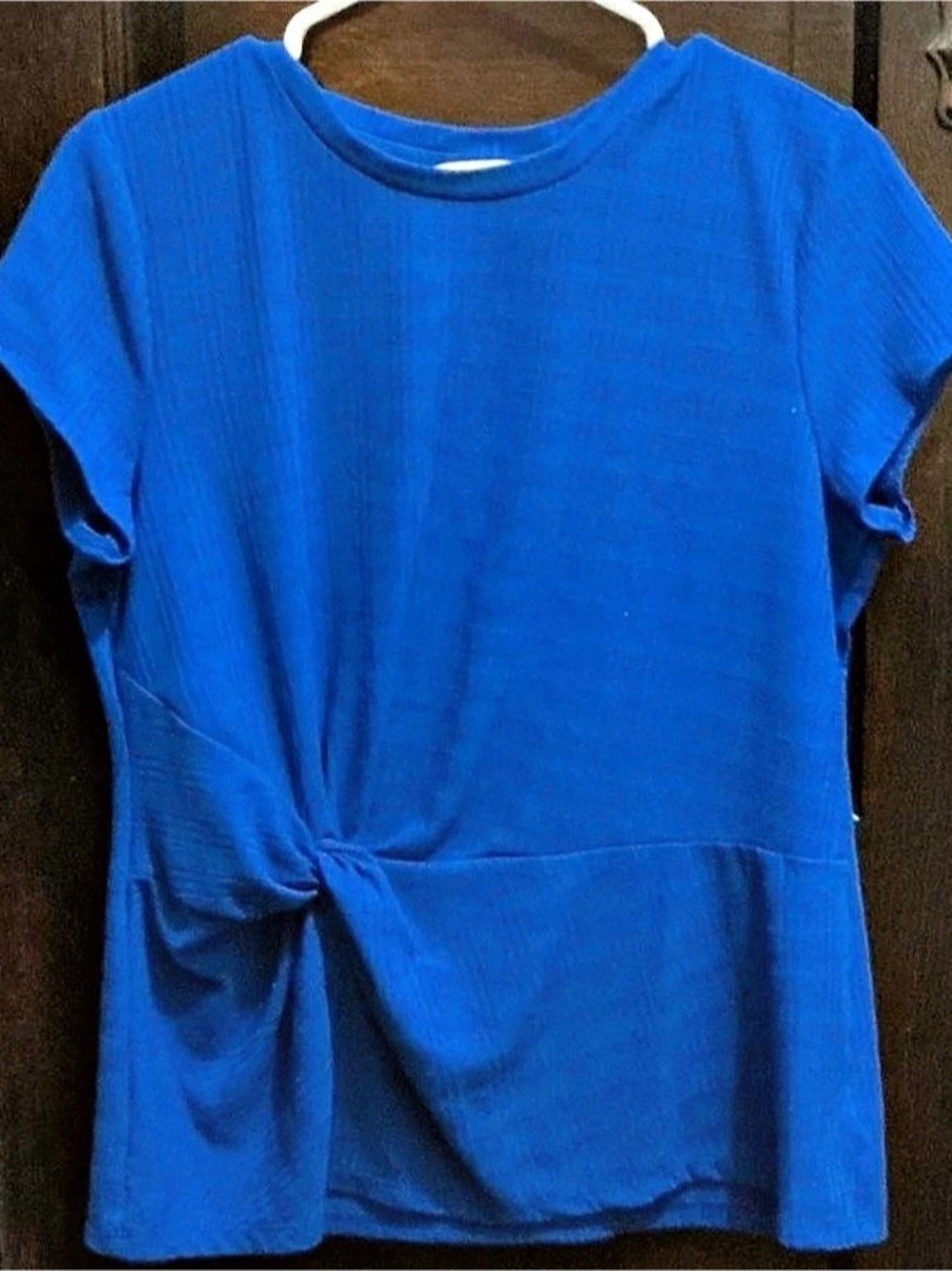 (123) Liz Claiborne Blue Knot Front Top Size Medium Like New